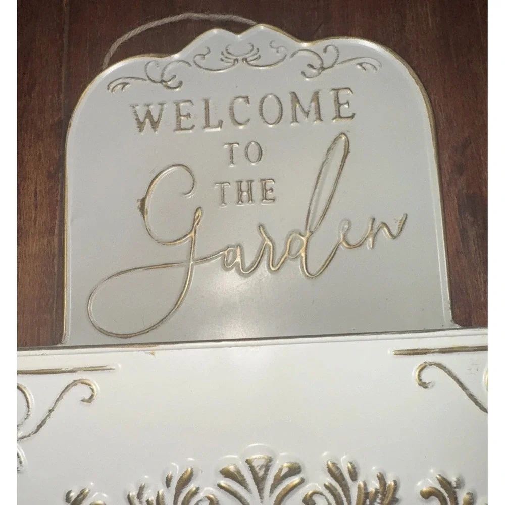 Vintage Garden Wall Flowerpot Farmhouse Style Pot‎ Flower Plantar Metal Embossed
